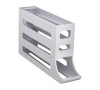 mophrati Dispensador de huevos de 4 niveles con bandeja para ahorrar espacio. Soporte para huevos con ruedas automático. Innovador dispensador pato y Para gallina, gris, 35.9 x 7 x 19.9 cm