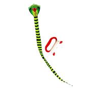 mophrati Divertido Juguete para Deportes al Aire Libre, Cometa de Serpiente Grande Que Ofrece una Experiencia Alegre para Adultos y niños, Coloridas Actividades al Aire Libre, 8m con línea roja