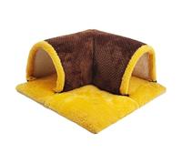 mophrati El Refugio para cobayas Ofrece una Cama cálida y acogedora y túneles con colchones extraíbles Que garantizan un Entorno Limpio para Las Mascotas, Color café