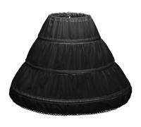 mophrati El vestido de soporte proporciona de manera efectiva un soporte confiable y cómodo para el vestido durante todo el día Enagua de nailon para niños, negro, 65cm
