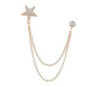 mophrati Elegante broche de estrella de cinco puntas, estilo retro, para hombre, ideal para trajes, destaca entre la multitud y le da un toque de encanto. El broche de solapa con