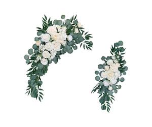 mophrati Encantadoras guirnaldas de flores para arcos de bodas que transforman espacios interiores en paraísos florales. Ceremonias y celebraciones románticas. Decoraciones fondo con guirnaldas flores