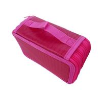 mophrati Estuche de Tela Oxford con Grandes y Bonitos Agujeros para lápices, Organizador de Material Escolar Arte, papelería Bonita, Rosa roja
