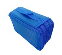 mophrati Estuche de Tela Oxford con Grandes y Bonitos Agujeros para lápices, Organizador de Material Escolar Arte, papelería Bonita, Azul