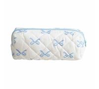 mophrati Estuche para lápices Ligero y Bonito, Bolsa de Almacenamiento de Gran Capacidad, Bolsa papelería con Lazo Rosa para Mujer (2078 cm), Lazo Azul