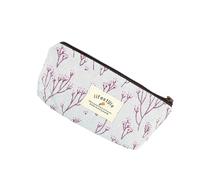 mophrati Estuche Retro con Cremallera para lápices, Estuche con diseño de Estilo Pastoral, Estuches para lápices con Cremallera de Lona Suave y a la Moda, Florales, Azul Claro