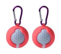 mophrati Funda de Silicona para Pelota de Golf, protección ecológica para Pelotas de Golf con Soporte para Pelotas de Metal y Paquete Doble a Prueba de Polvo, Naranja, 5 * 5 * 7CM