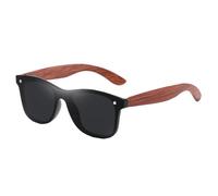 mophrati Gafas de sol de moda Para madera Natural con protección UV para montura ligera Unisex y lentes polarizadas gafas conducción hechas a mano, negro