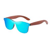 mophrati Gafas de sol de moda Para madera Natural con protección UV para montura ligera Unisex y lentes polarizadas gafas conducción hechas a mano, azul