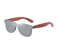 mophrati Gafas de sol de moda Para madera Natural con protección UV para montura ligera Unisex y lentes polarizadas gafas conducción hechas a mano, plata