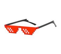 mophrati Gafas de sol divertidas para fiesta que abrazan el estado de ánimo fresco con protección UV, gafas falsas mosaico plástico, sol unisex, Caja roja doble ro, Pequeño mosaico