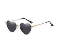 mophrati Gafas de sol elegantes con múltiples colores para una apariencia llamativa Gafas de sol en forma de corazón de PVC Lentes de múltiples colores Tac, negro