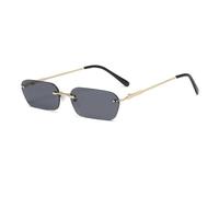 mophrati Gafas de sol en forma de corazón: definición Reforzar todas las formas la cara Apto para PC a prueba rayos UV Bisagra reforzada cuadrada Comfort, dorado y negro