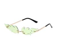 mophrati Gafas de sol sin marco sin llama para amantes del fuego de moda duraderas a prueba viento impermeables transpirables, Verde claro, Verde claro