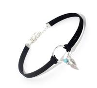 mophrati Gargantillas Collar de cuero flexible en capas Hojas Geométricas Retro Colgantes Colgantes Collares para mujeres diario