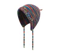 mophrati Gorro de punto con degradado de arcoíris, pasamontañas punto con cordón, inspirado en las tendencias la moda japonesa, estilo urbano, gorro con orejeras, pescador térmico