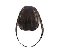 mophrati Hermoso flequillo con cinta en extensiones de cabello Color de cabello humano a juego No tengas miedo cambiar a un tono más claro o más oscuro, negro parduzco
