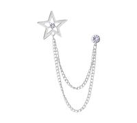 mophrati Impresionante broche de diamantes de imitación con pasadores de corbata para hombre. Accesorios de decoración hechos a mano para eventos formales, Plata