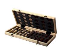 mophrati Juego de ajedrez 2 en 1: Incluye Damas y ajedrez para una Divertida Experiencia educativa en Familia, Ideal para la Escuela o para Viajar. Tablero de para Madera portátil Bolsillo.