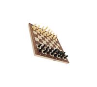 mophrati Juego de ajedrez portátil, Damas y Backgammon, Ideal para reuniones, Ligero, Ideal para Viajes, para Adultos y niños, Tablero Plegable de para, Marrón, S