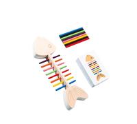 mophrati Juguete Educativo de combinación de Colores Emparejamiento Huesos Pescado para el Desarrollo Herramienta Aprendizaje para Madera para niños Combinación Colorida para niños pequeños