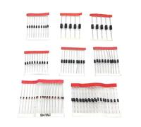 mophrati Kit surtido de resinas Componentes Resistencias surtidas 1N4148 1N4007 1N5819 Diodos electrónicos duraderos incluidos Kit surtido de diodos Accesorio para componentes electrónicos