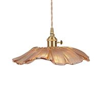 mophrati Lámpara colgante de cristal con forma de flor moderna para decoración del hogar. Lámpara lujo que fusiona estilo y funcionalidad en restaurantes y boutiques, Marrón claro, 28x13x10cm