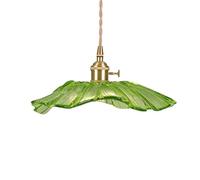 mophrati Lámpara colgante de cristal con forma de flor moderna para decoración del hogar. Lámpara lujo que fusiona estilo y funcionalidad en restaurantes y boutiques, verde, 28x13x10cm