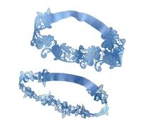 mophrati Liga de encaje hasta el muslo, decoración elástica para boda, liga de novia con flores, ligas vintage para novia, fiesta graduación, decoraciones para piernas elásticas