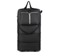 mophrati Maletas escalables, bolsas de lona con ruedas giratorias, cremalleras bidireccionales, ideales para hombres y mujeres que viajan en avión, negro