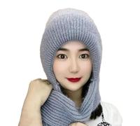 mophrati Manténgase abrigado con Estilo Protección para los oídos integrada Gorro a Prueba de Viento Bufanda Doble Calidez Terciopelo Coralino Suave y fácil de Usar, Gris