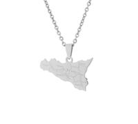 mophrati Mapa de Sicilia collar decorativo Unisex reemplazo moda fotografía gargantilla colgante ornamento regalo de cumpleaños