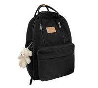 mophrati Mochila de Tela con Gran Capacidad y múltiples Compartimentos, Bolso de Viaje, Mochila de Nailon, Regalo, Negro, 32 * 12 * 42cm