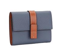 mophrati Monedero Rectangular de Cuero para Mujer, Tarjetero Elegante de Color sólido con Tres Pliegues, Billetera con Compartimento para Efectivo, Notecase, Regalo cumpleaños, Azul