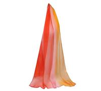 mophrati Mujer Seasons Gradient Shawl Hombro Bufanda Decoración Bandana Accesorio decorativo para fiesta informal Viajes al aire libre, Rojo naranja