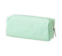mophrati Organizador de Escritorio con Estuche de lápices de Rayas Azules y Blancas, Materiales duraderos y fáciles de Limpiar, Estuche Ligero con Bordado de, Verde