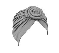 mophrati Paquete de 1 turbante africano concéntrico, ingenioso, preatado, atractivo, ajustable, transpirable, a la moda, cubierta para la cabeza, Gris