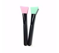 mophrati Paquete de 2 brochas para mezclar la cara, mango de Para madera, base maquillaje, brochas para el cuidado la piel, salón casa, herramienta maquillaje viaje portátil