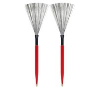 mophrati Paquete de 2 cepillos de tambor, suministros instrumentos para principiantes multicolores, acero alto carbono, estructura firme, palos Jazz, accesorio práctica, Rojo