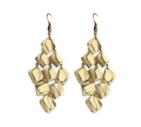 mophrati Paquete de 2 pendientes de purpurina a la moda, estilo Vintage, Metal, oreja larga, colgante, galvanoplastia, accesorios para mujer, Día San Valentín, Oro