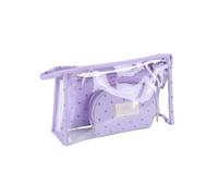 mophrati Paquete de 3 Bolsas de cosméticos, organización Impermeable, Bolsa de Maquillaje para baño, contenedor Organizador de artículos Diversos Reutilizables para el hogar, Violeta