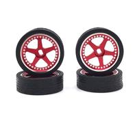 mophrati Paquete de 4 llantas de rueda Metal goma para coche modelo RC piezas repuesto mejoradas para K969 K979 K989 K999, Rojo