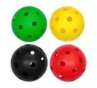 mophrati Paquete de 4 Pelotas de Floorball para Practicar Deportes competición, Entrenamiento, Equipamiento para Interior y Exterior, Verde Amarillo Negro, Diámetro la Bola 7.2 cm