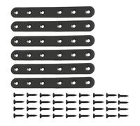 mophrati Paquete de placas de unión de metal con soportes rectos planos. Incluye soportes rectos negros y tornillos para cualquier reparación de muebles. Reparación y fijación