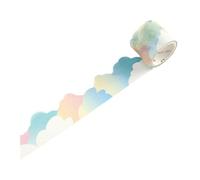 mophrati Pegatina de nube de calle flores arcoíris, autoadhesiva y duradera, cinta decorativa papel para álbumes recortes y manualidades, mar nubes