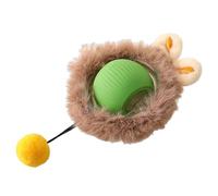 mophrati Pelota interactiva para Gatos, Amigo felino entretenido Durante Horas y Juguete para Mascotas, Pelota de Juguete interactiva, Inteligente con Funda de Felpa, Verde
