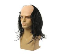 mophrati Peluca de Anciano para Disfraz de Comedia de Halloween. Peluca Calva. Fiestas temáticas y Eventos. Experiencias memorables. Calva. Científicos Locos, Cabello Negro y Liso
