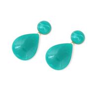 mophrati Pendiente de resina gota colgante orejas Stud mano de obra fina No alergia seguridad DIY Prop boda Navidad moda pendientes fiesta joyería, Verde