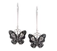 mophrati Pendientes de calavera y mariposa. Elegantes y hermosos pendientes con temática de calavera, ideales para regalar en días festivos y cumpleaños. Tamaño (largo x