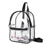 mophrati Pertenencias seguras y secas con bolso de hombro transparente impermeable para exteriores, bolsa de PVC transparente, organizador, mochila escolar, negro, talla grande
